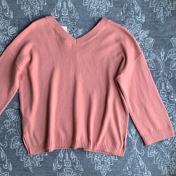 Madewell Double V Pullover Rosewood Pink - Picture 5 of 9